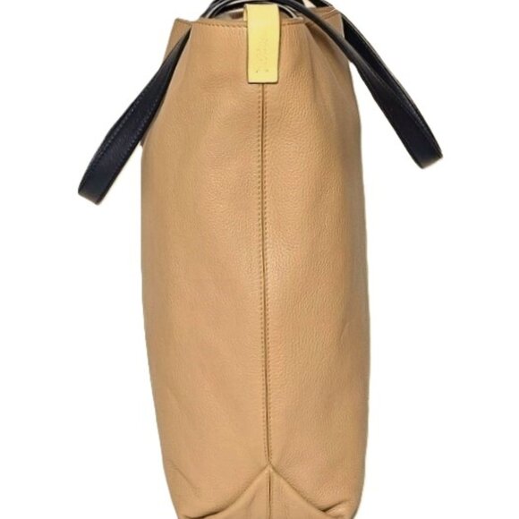 LORO PIANA REVERSIBLE Inside-Out Tote w/ Pouch ~ Leather & Storm System Cashmere - Picture 3 of 7